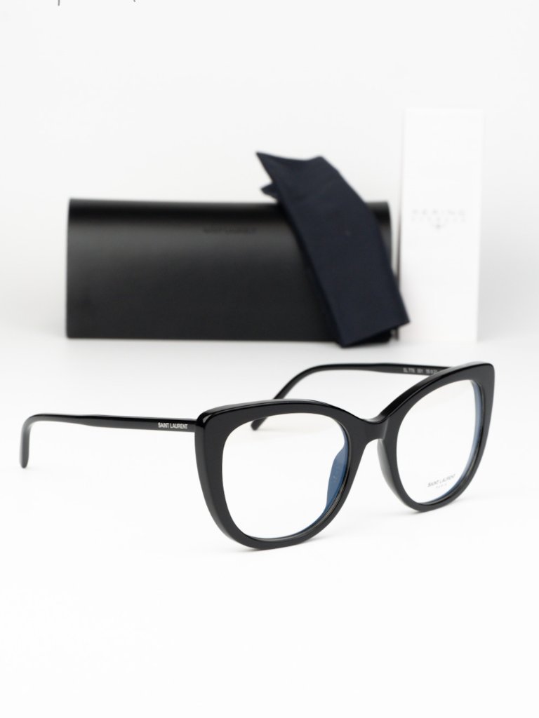Saint Laurent Women Eyeglasses Black Demo Cat Eye Sl778 001 New Authentic